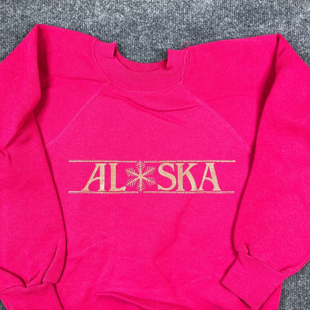 Ultra Sweats‎ Sweater Womens Size S Pink Alaska Graphic Pullover USA Vintage